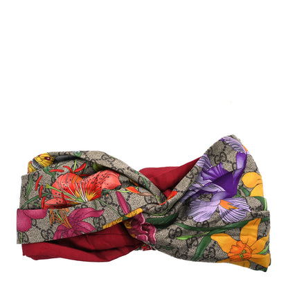 Gucci Silk Monogram Flora Print Headband M Red 1 of 7