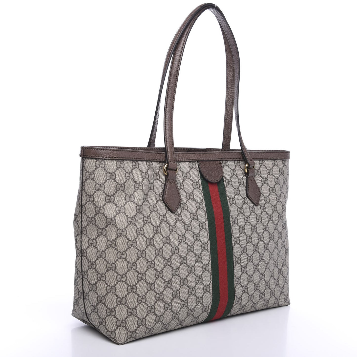 GG Supreme Monogram Medium Ophidia Shopping Tote Brown
