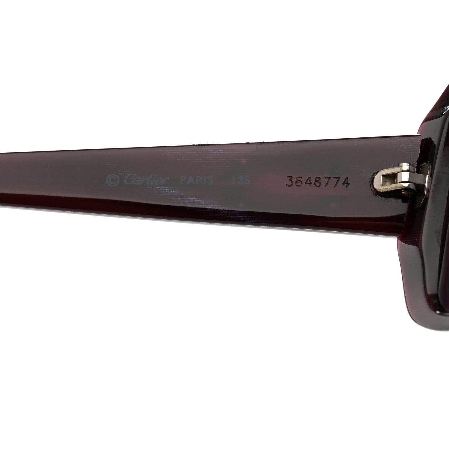 Cartier Square Cypris Sunglasses Burgundy 7 of 8