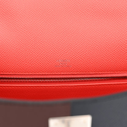 Hermes Epsom Casaque Kelly Sellier 28 Rouge Sellier Bleu Indigo Rose Texas 6 of 14