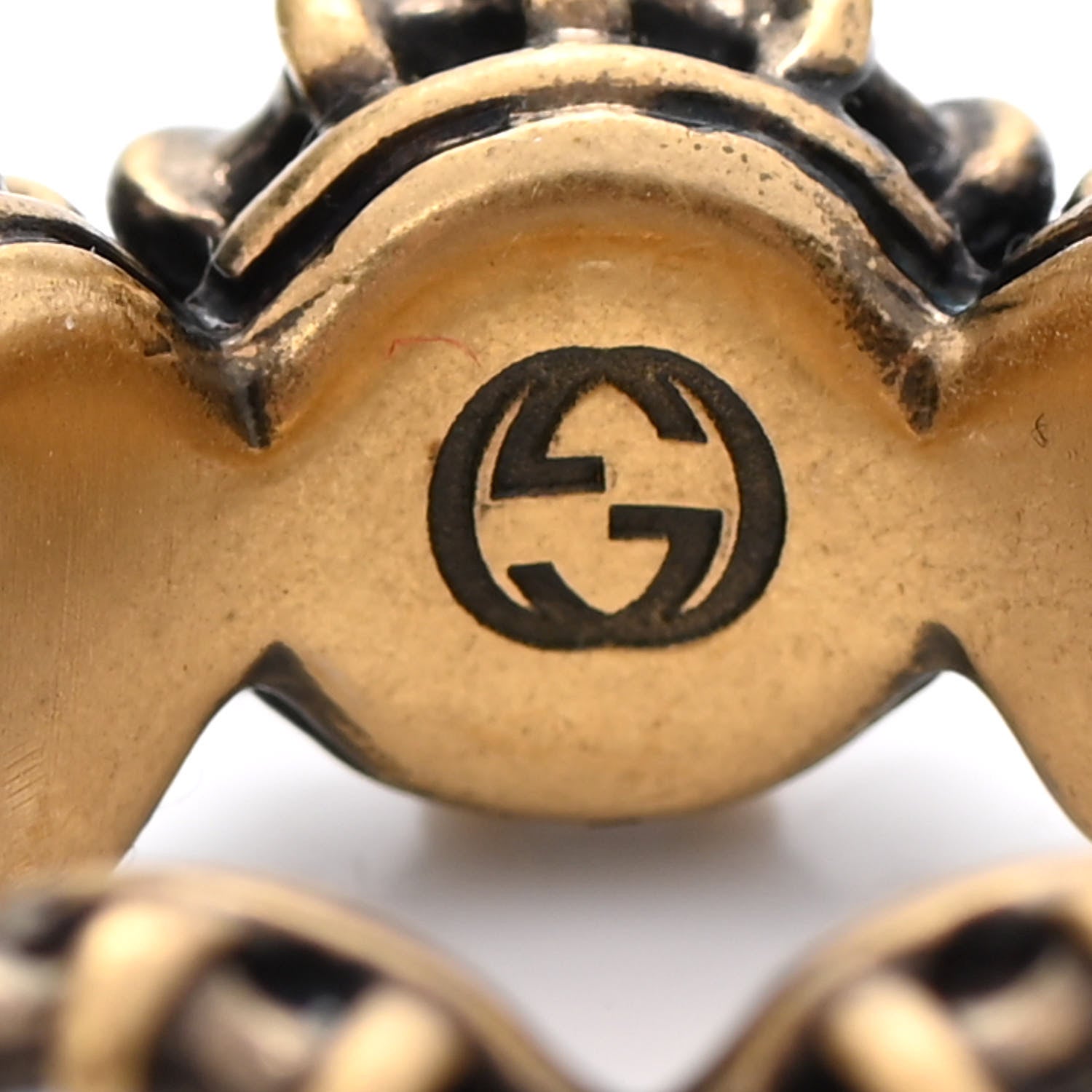 Gucci Tigerhead Crystal Ring 53 6.25 Aged Gold Multicolor 5 of 7