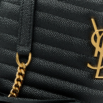 Saint Laurent Grain De Poudre Matelasse Monogram Mini Lou Camera Bag Black 8 of 11