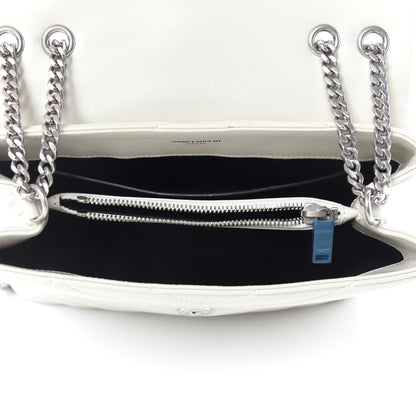 Saint Laurent Calfskin Y Quilted Monogram Small Loulou Chain Satchel Ivory 5 of 11