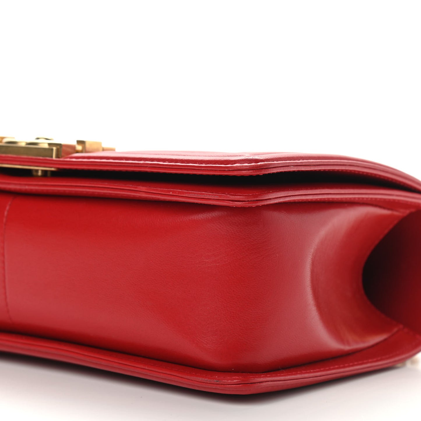 Calfskin Quilted Medium Boy Flap Red