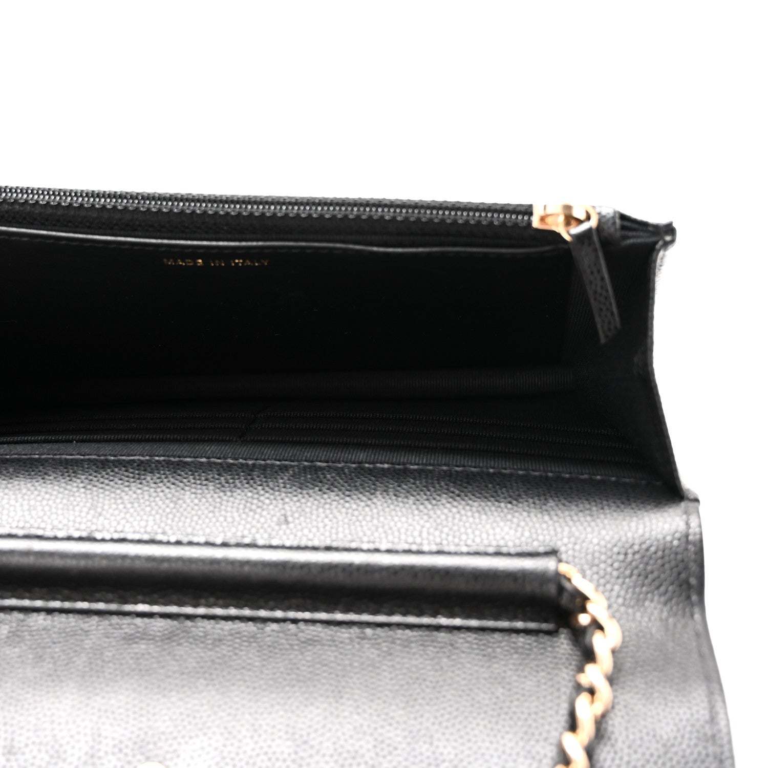 Chanel Caviar Quilted Wallet With Charms On Chain WOC Black 5 of 11