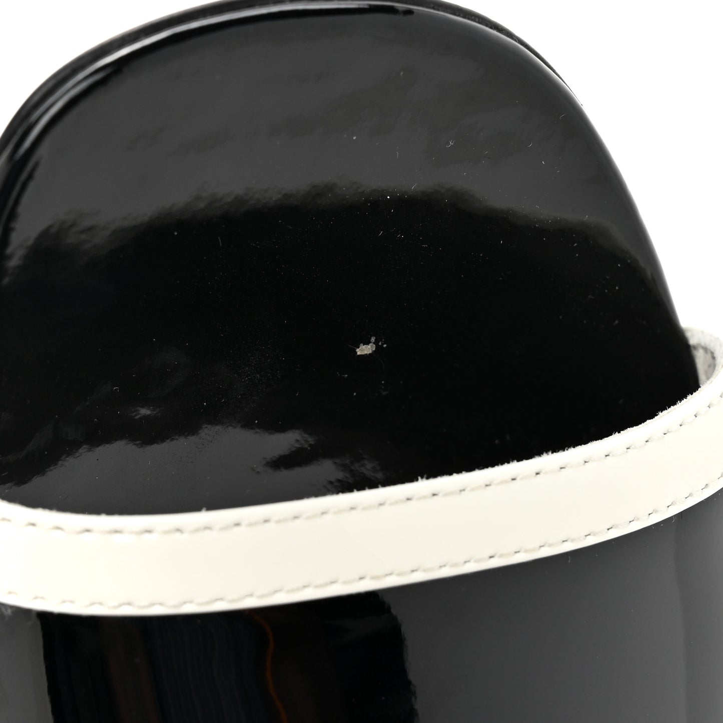 Patent Calfskin Mules 37.5 Black White