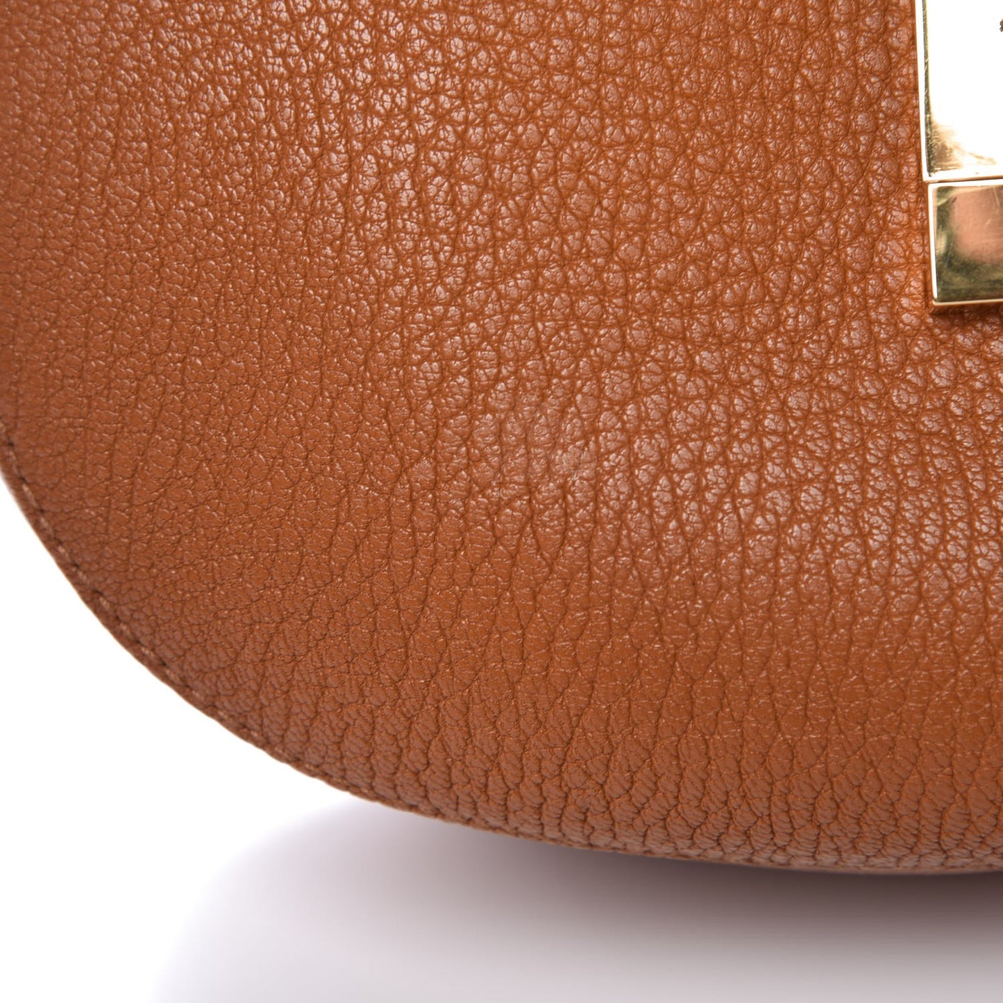 Grained Lambskin Drew Shoulder Bag Caramel