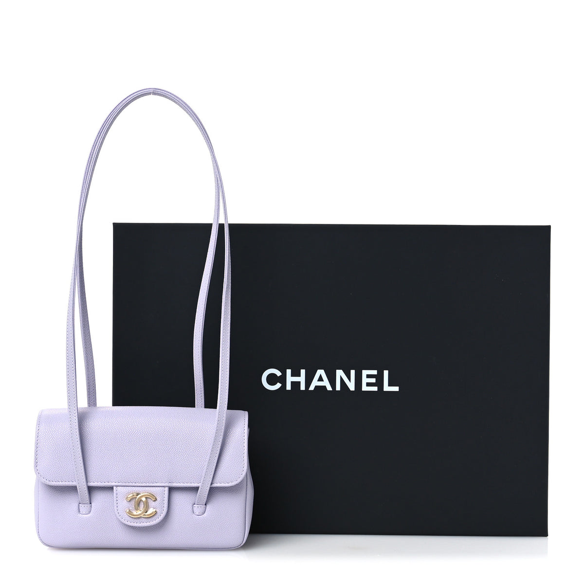 Chanel Shiny Caviar Mini Preppy Coco Shoulder Bag Purple 10 of 10