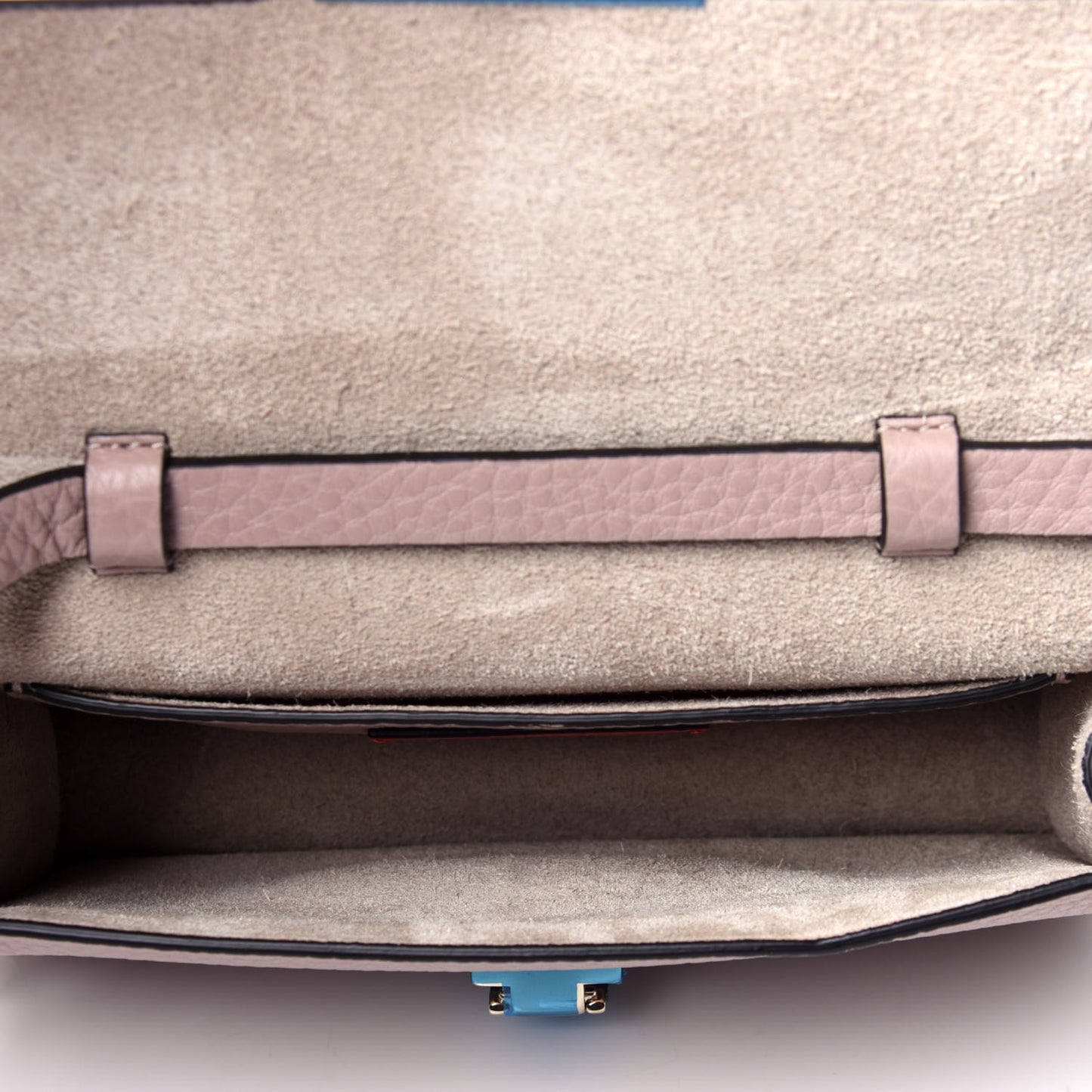 Pebbled Calfskin Small Rockstud Overlay Flap Shoulder Bag Poudre