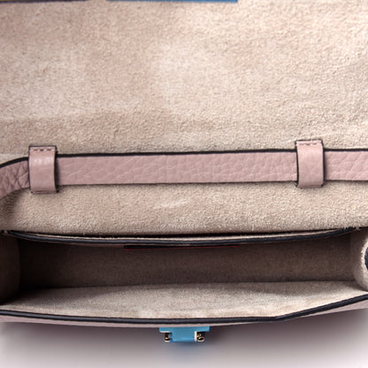 Valentino Garavani Pebbled Calfskin Small Rockstud Overlay Flap Shoulder Bag Poudre 4 of 12