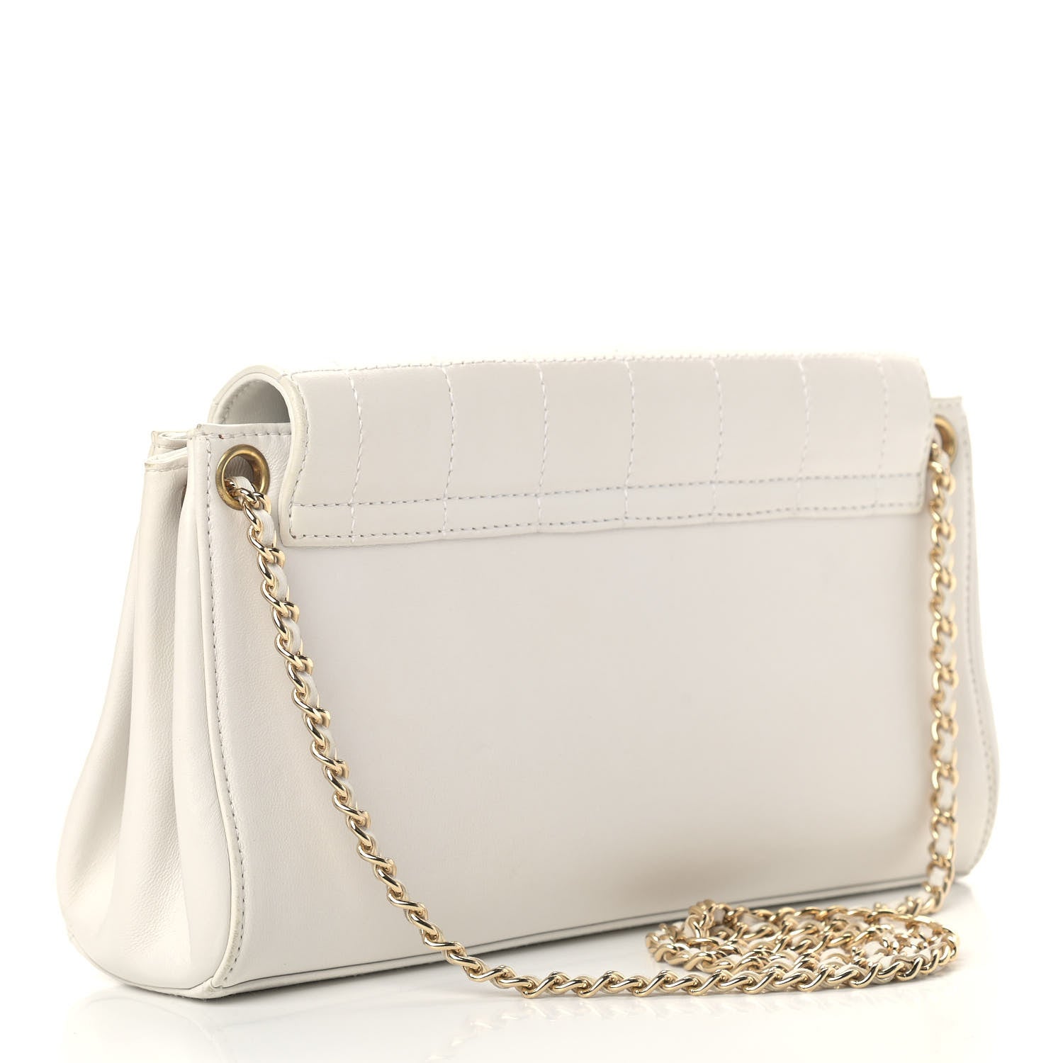 Chanel Lambskin Chocolate Bar Accordion Mademoiselle White 3 of 15
