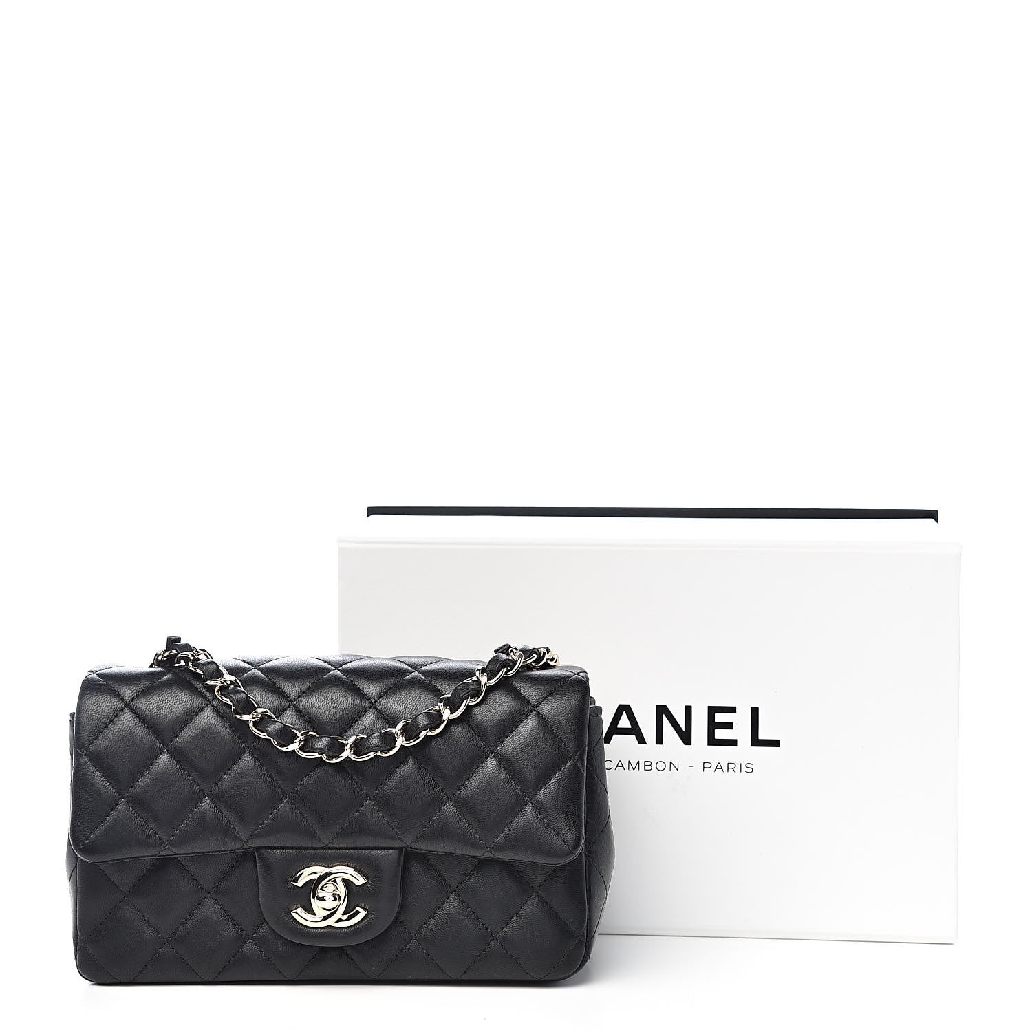 Chanel Lambskin Quilted Mini Rectangular Flap Black 11 of 11