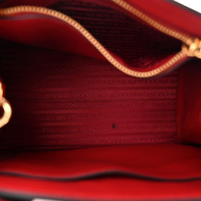 Prada Saffiano Cuir Calfskin Small Monochrome Top Handle Tote Fuoco 5 of 9