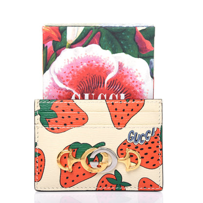 Gucci Calfskin Strawberry Print Zumi Case Case Ivory Red 12 of 12
