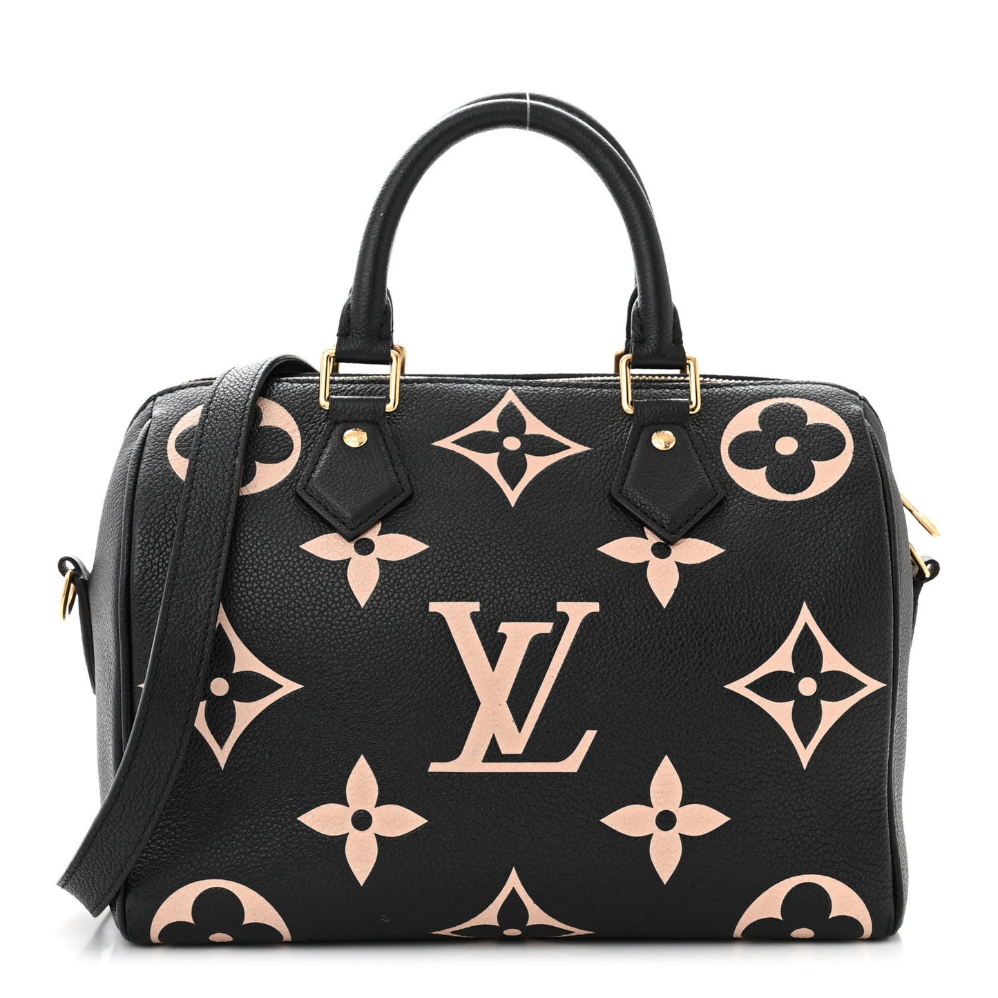 Empreinte Monogram Giant Speedy Bandouliere 25 Black Beige