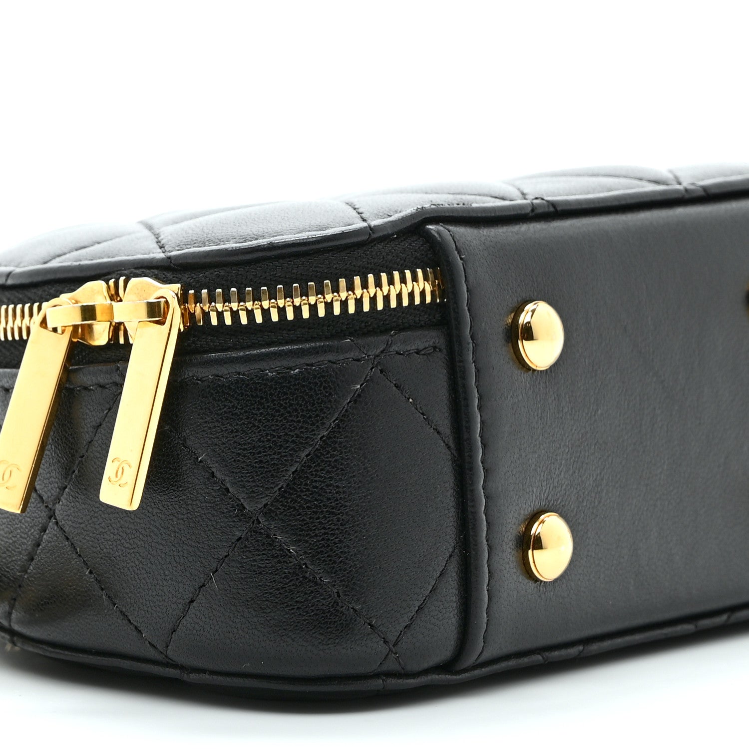 Chanel Lambskin Quilted Mini Chic Riviera Top Handle Vanity Case Black 9 of 10