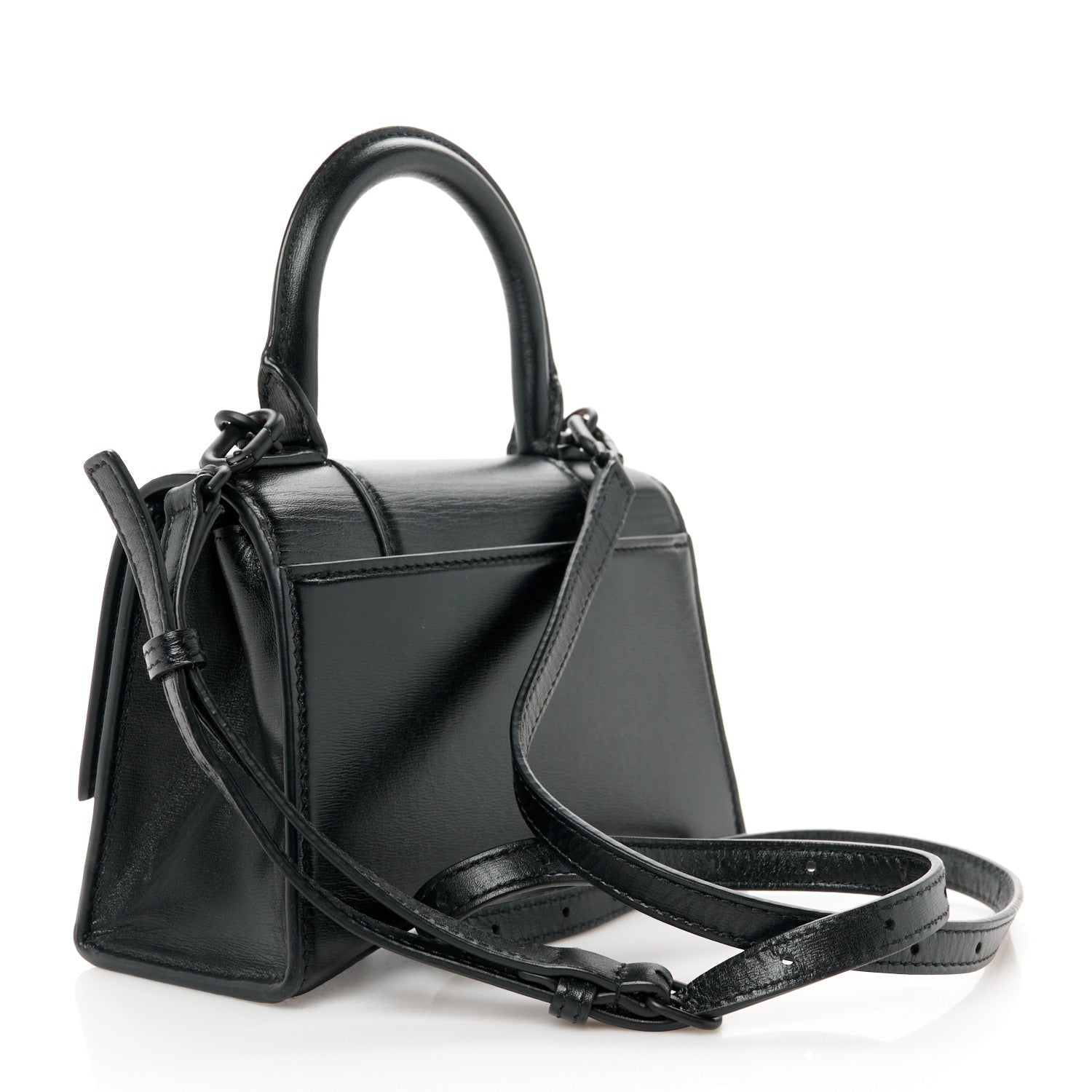 Balenciaga Shiny Box Calfskin Strass Hourglass Top Handle Bag XS Black 3 of 11