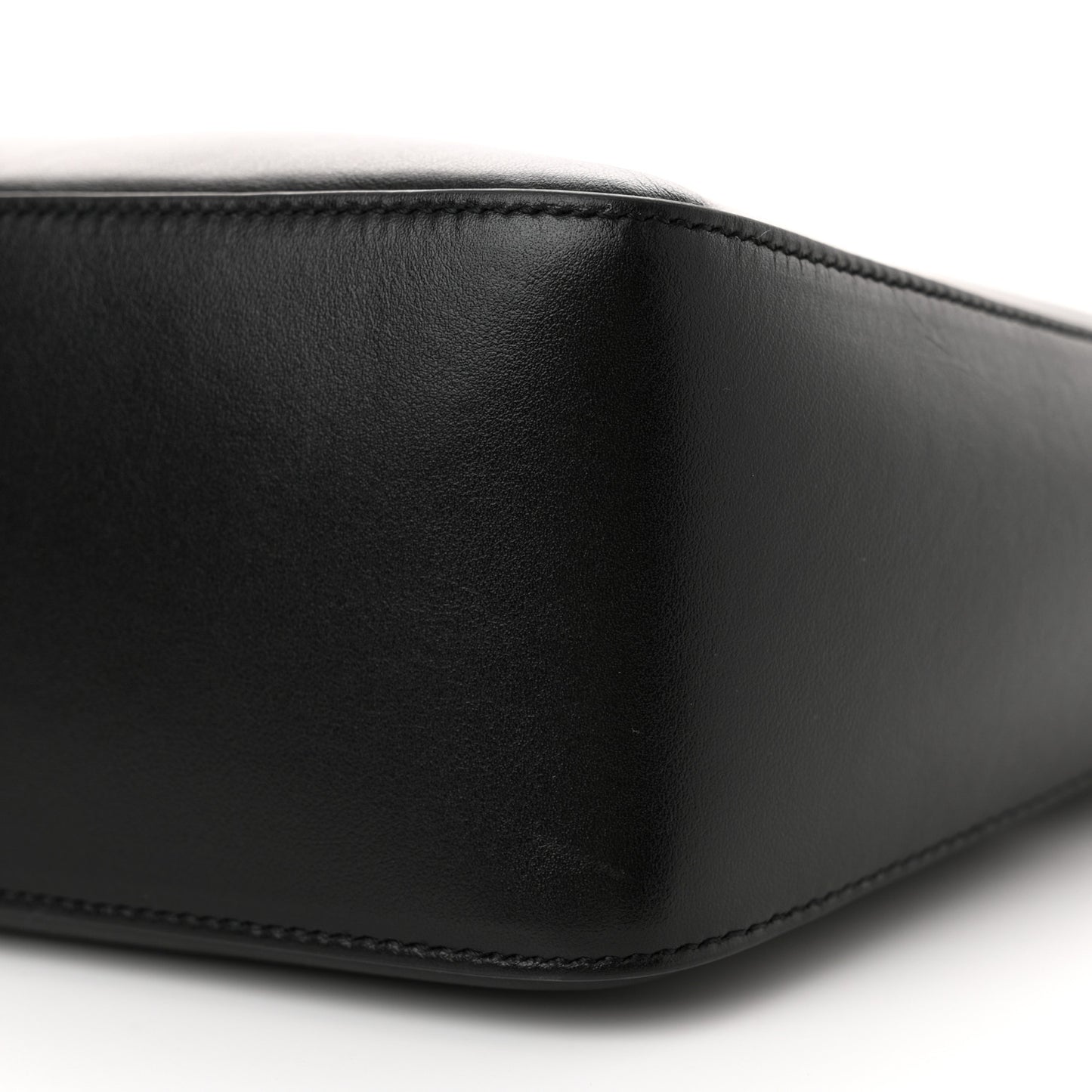 Smooth Calfskin Medium Moon Cut Out Shoulder Bag Black