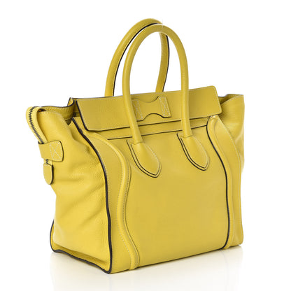 Celine Drummed Calfskin Mini Luggage Chartreuse 3 of 8