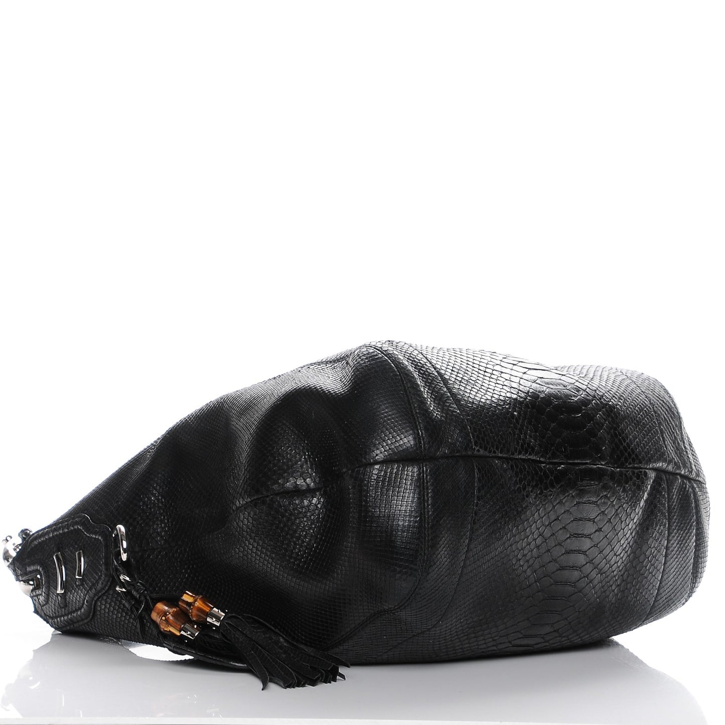 Python Large Techno Horsebit Hobo Black
