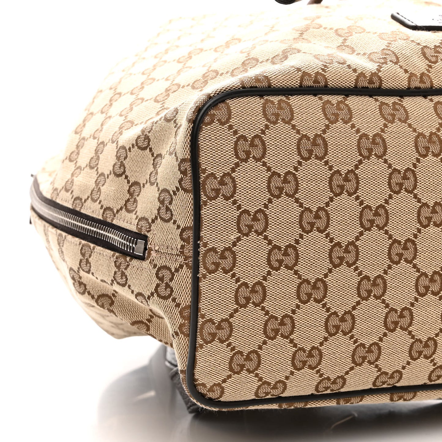 Monogram Dollar Calfskin O Drawstring Backpack Beige Ebony Testa di Moro Dark Chocolate