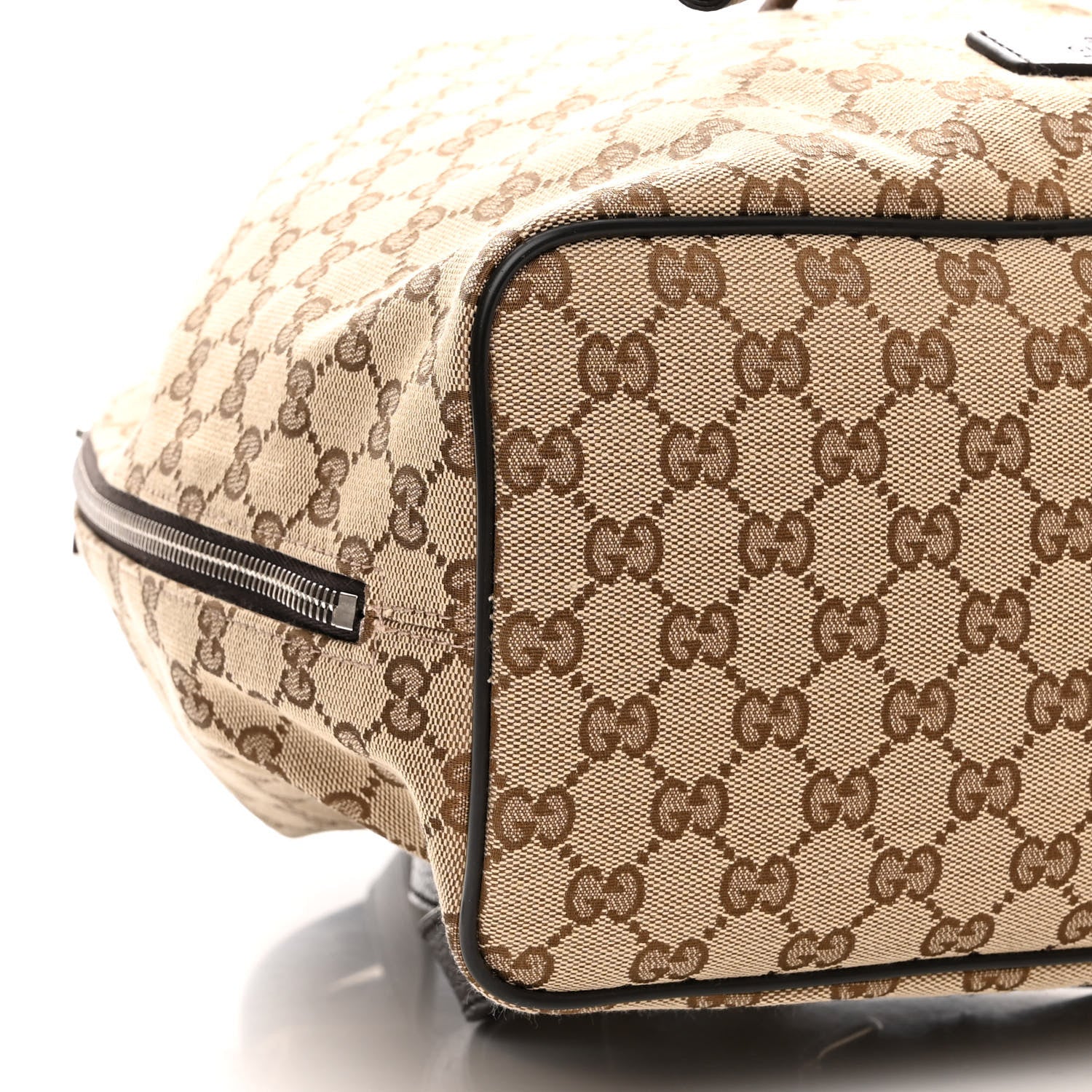 Gucci Monogram Dollar Calfskin O Drawstring Backpack Beige Ebony Testa di Moro Dark Chocolate 9 of 10