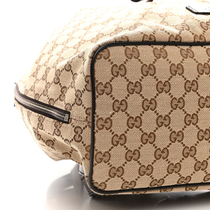 Gucci Monogram Dollar Calfskin O Drawstring Backpack Beige Ebony Testa di Moro Dark Chocolate 9 of 10