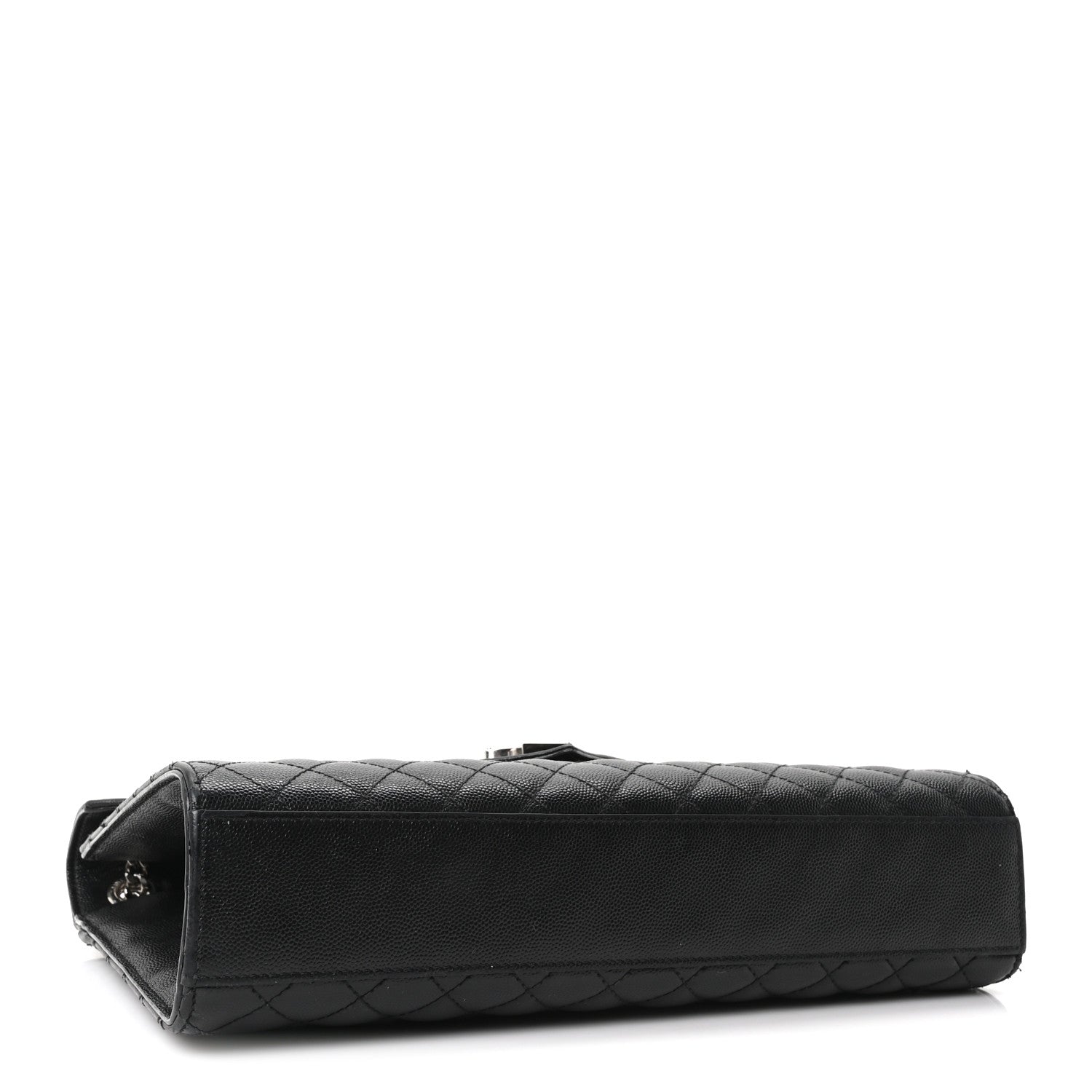 Saint Laurent Grain De Poudre Textured Mixed Matelasse Large Triquilt Monogram Satchel Black 3 of 9