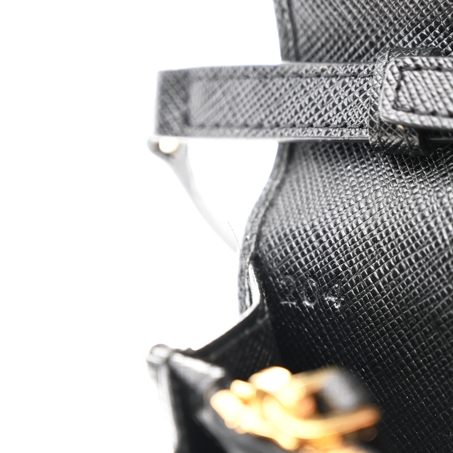 Prada Saffiano Metal Flap Wallet With Strap Black 7 of 11