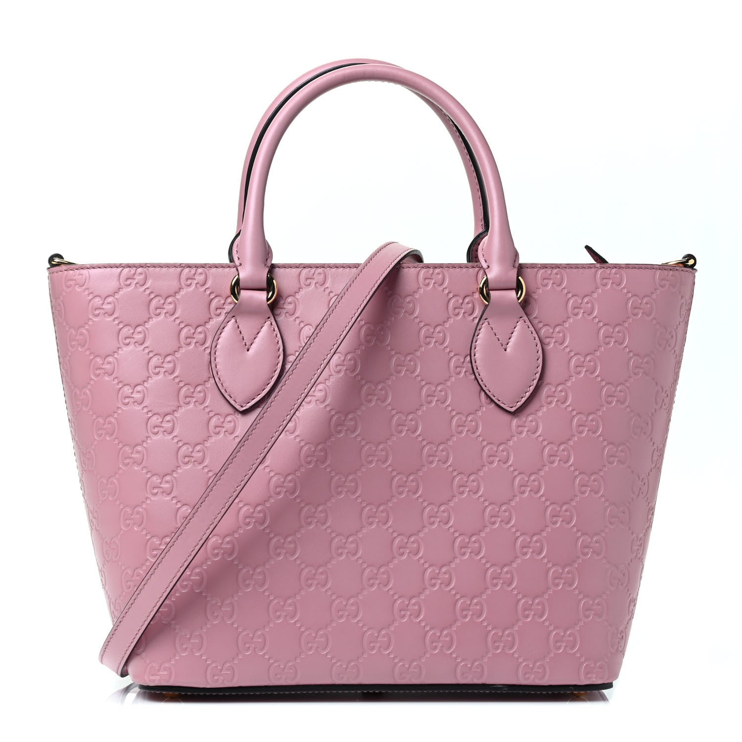 Gucci Guccissima Signature Small Zippered Bucket Tote Rose Baby Candy 1 of 4