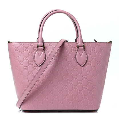 Gucci Guccissima Signature Small Zippered Bucket Tote Rose Baby Candy 1 of 4