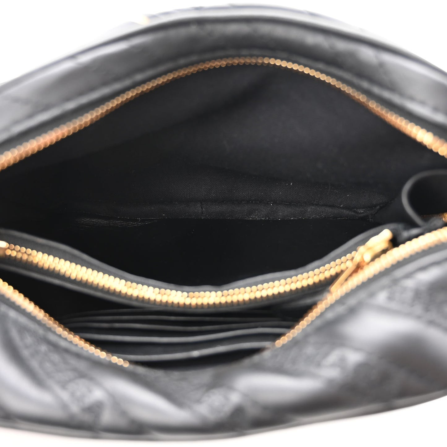 Calfskin Logo Matelasse Chain Strap Blanket Reporter XS Black