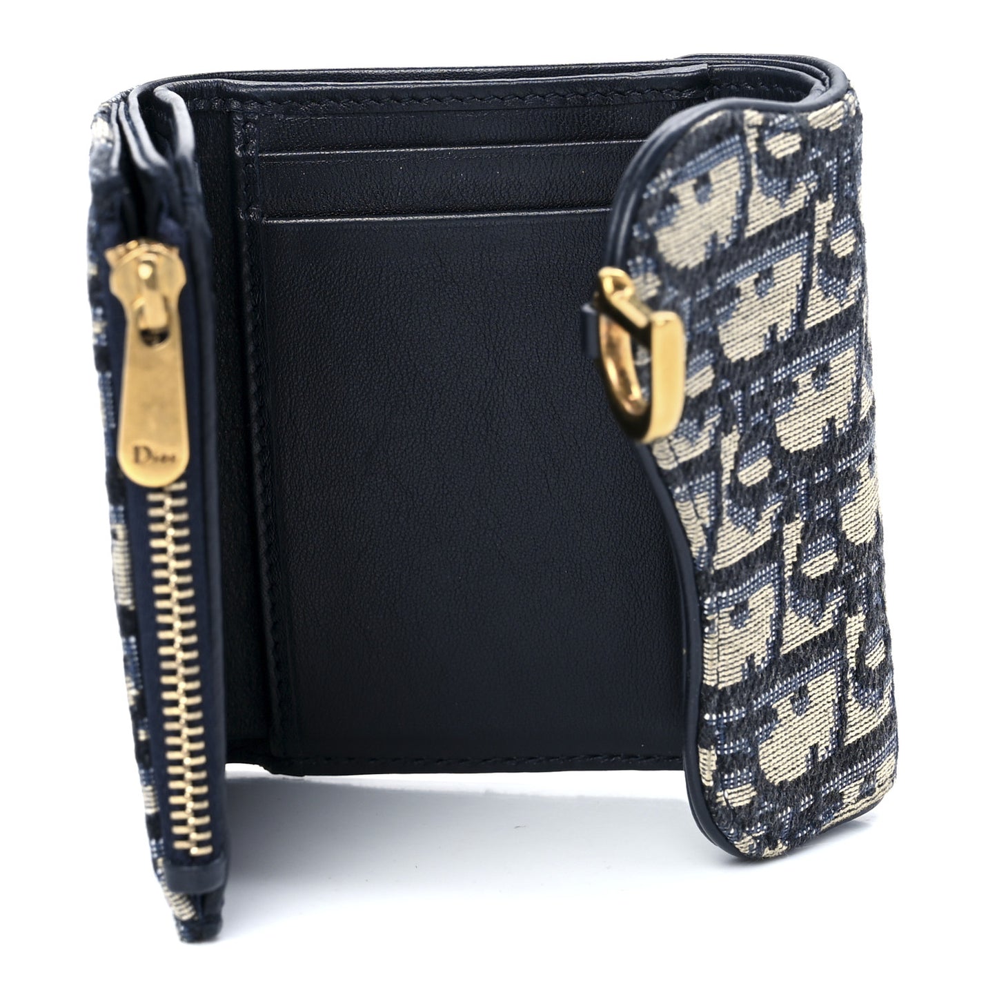 Oblique Saddle Lotus Wallet Blue