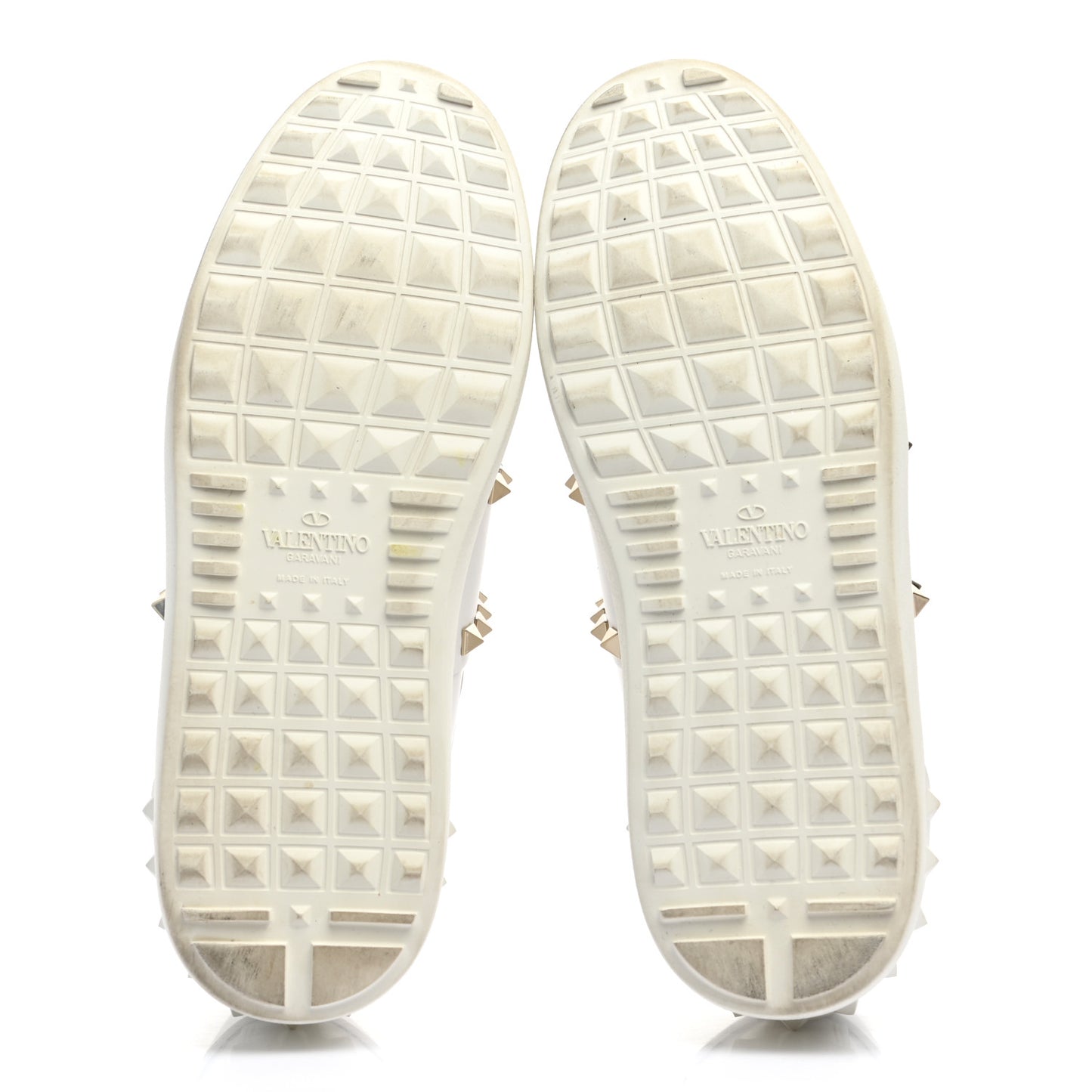 Calfskin Rockstud Untitled Open Sneakers 38 White