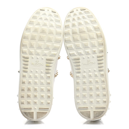 Valentino Garavani Calfskin Rockstud Untitled Open Sneakers 38 White 5 of 13