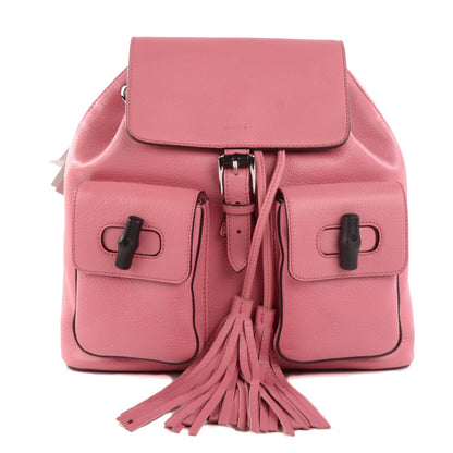 Gucci Cellarius Calfskin Medium Bamboo Backpack Glossy Pink 1 of 7