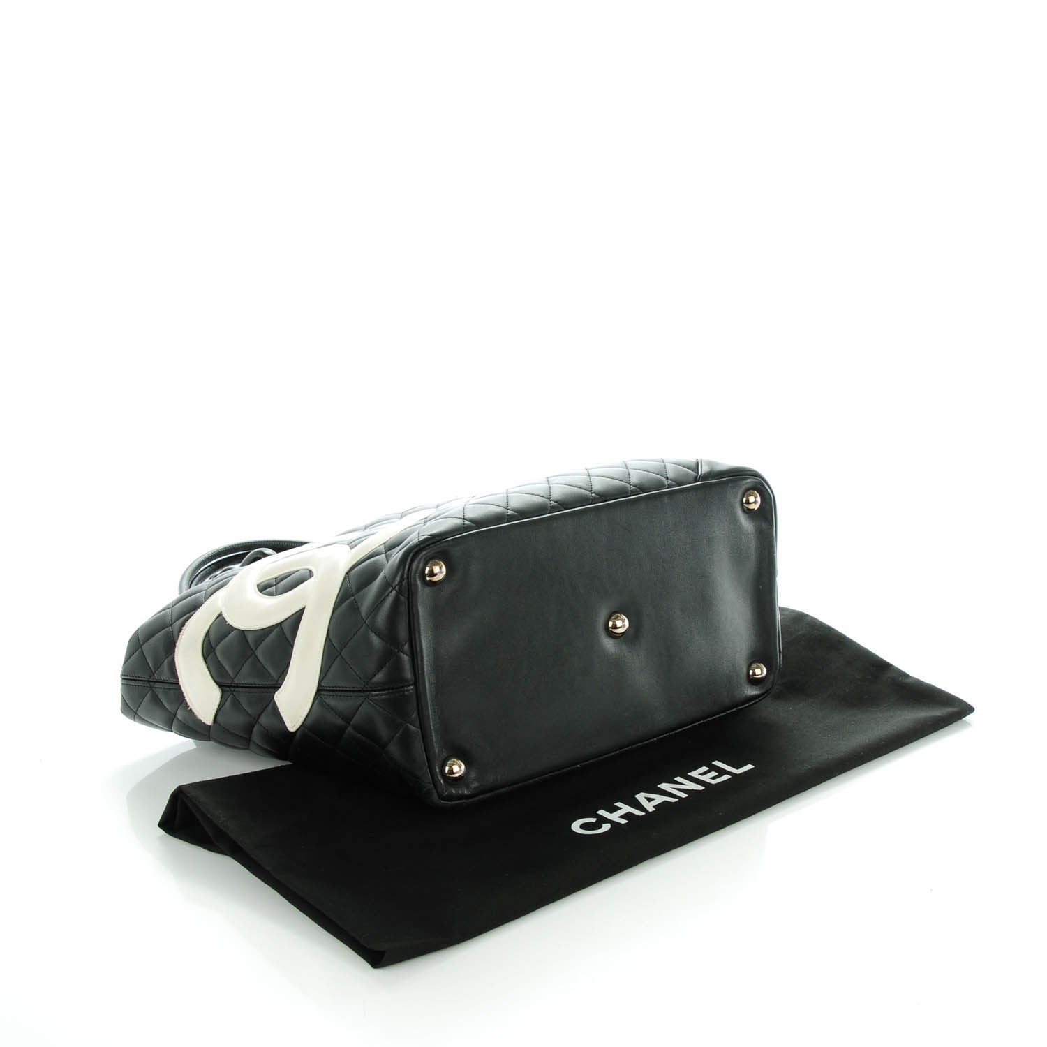 Chanel Calfskin Quilted Large Cambon Tote Black White 4 of 7