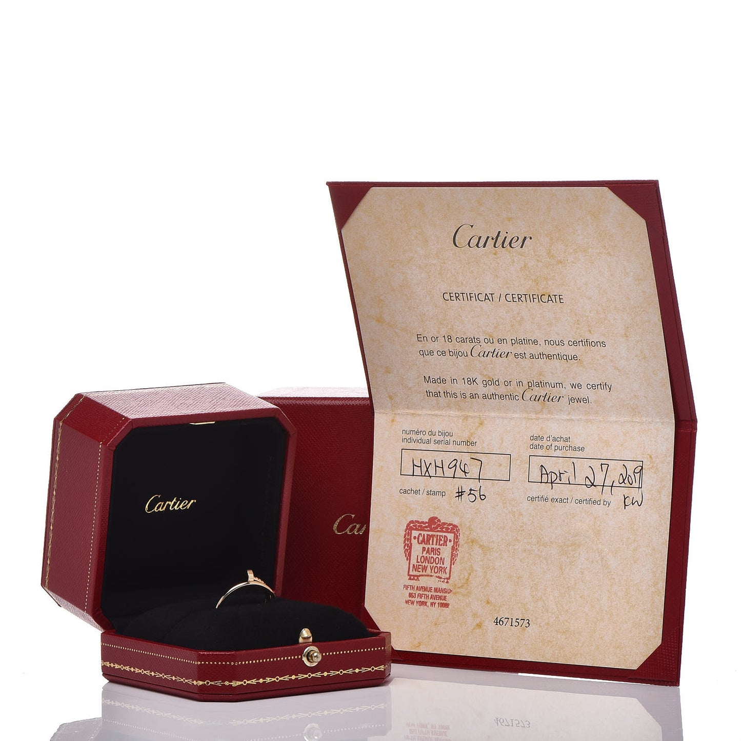 18K Yellow Gold Small Juste Un Clou Ring 56 7.5
