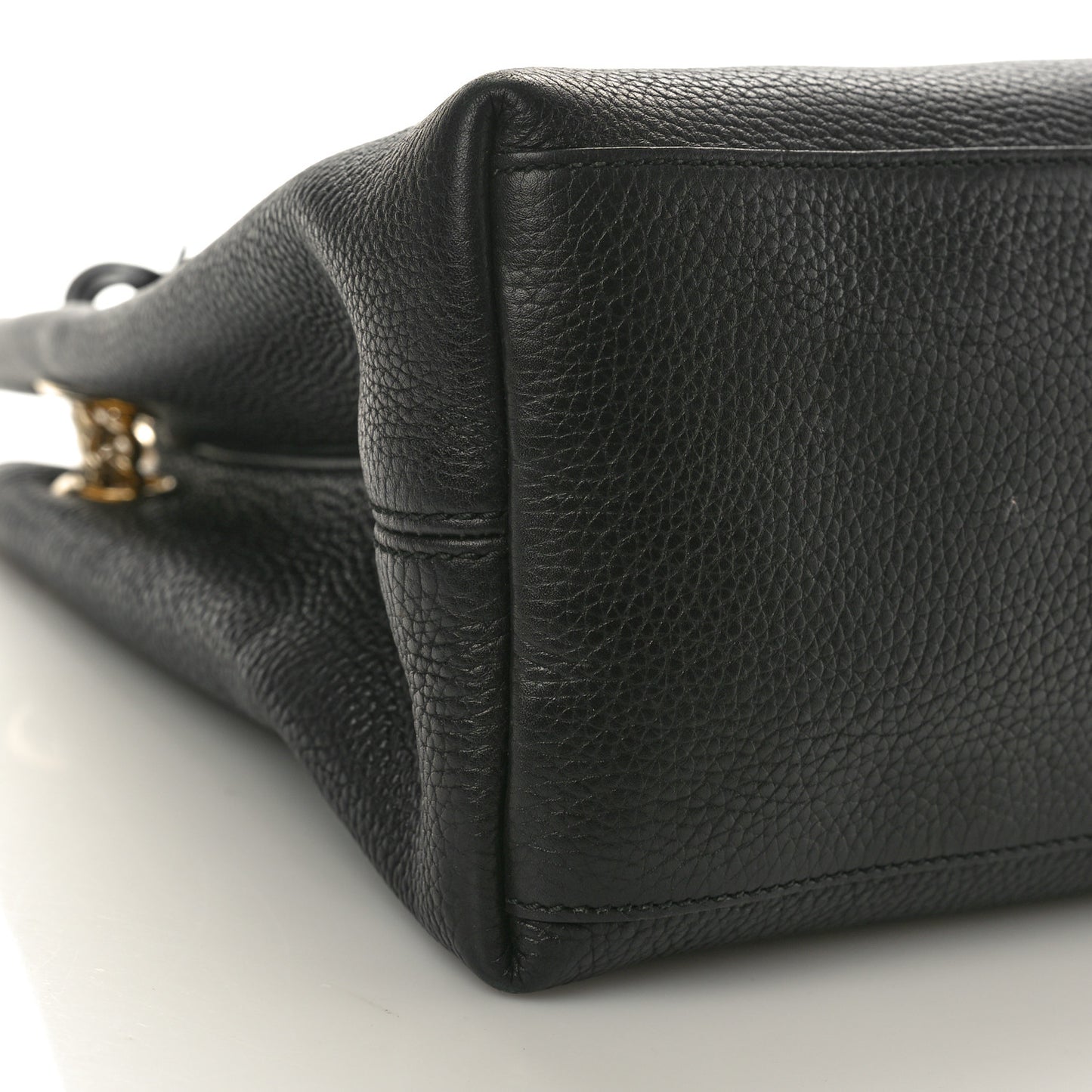 Pebbled Calfskin Medium Soho Chain Shoulder Bag Black