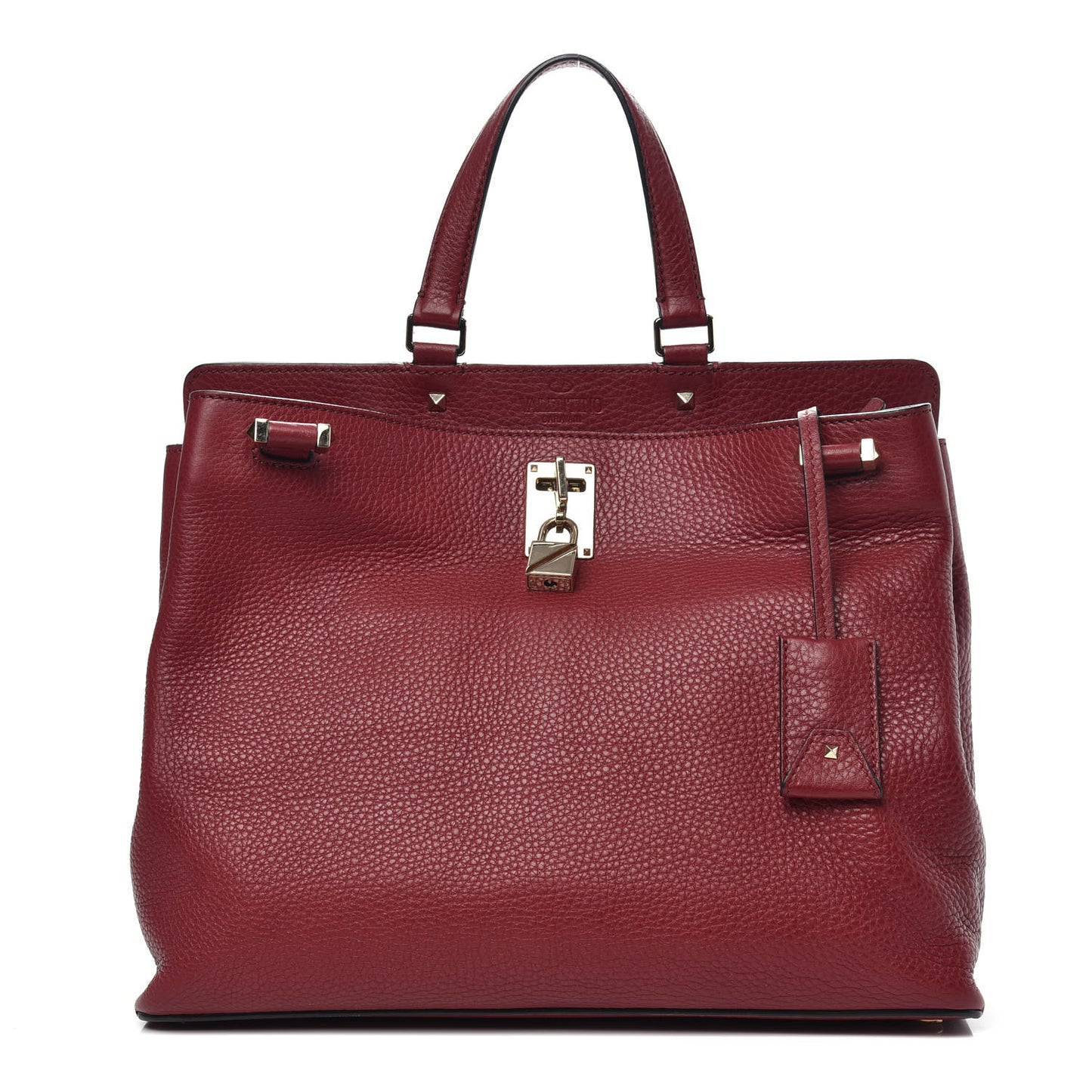 Pebbled Calfskin Large JoyLock Satchel Camelia