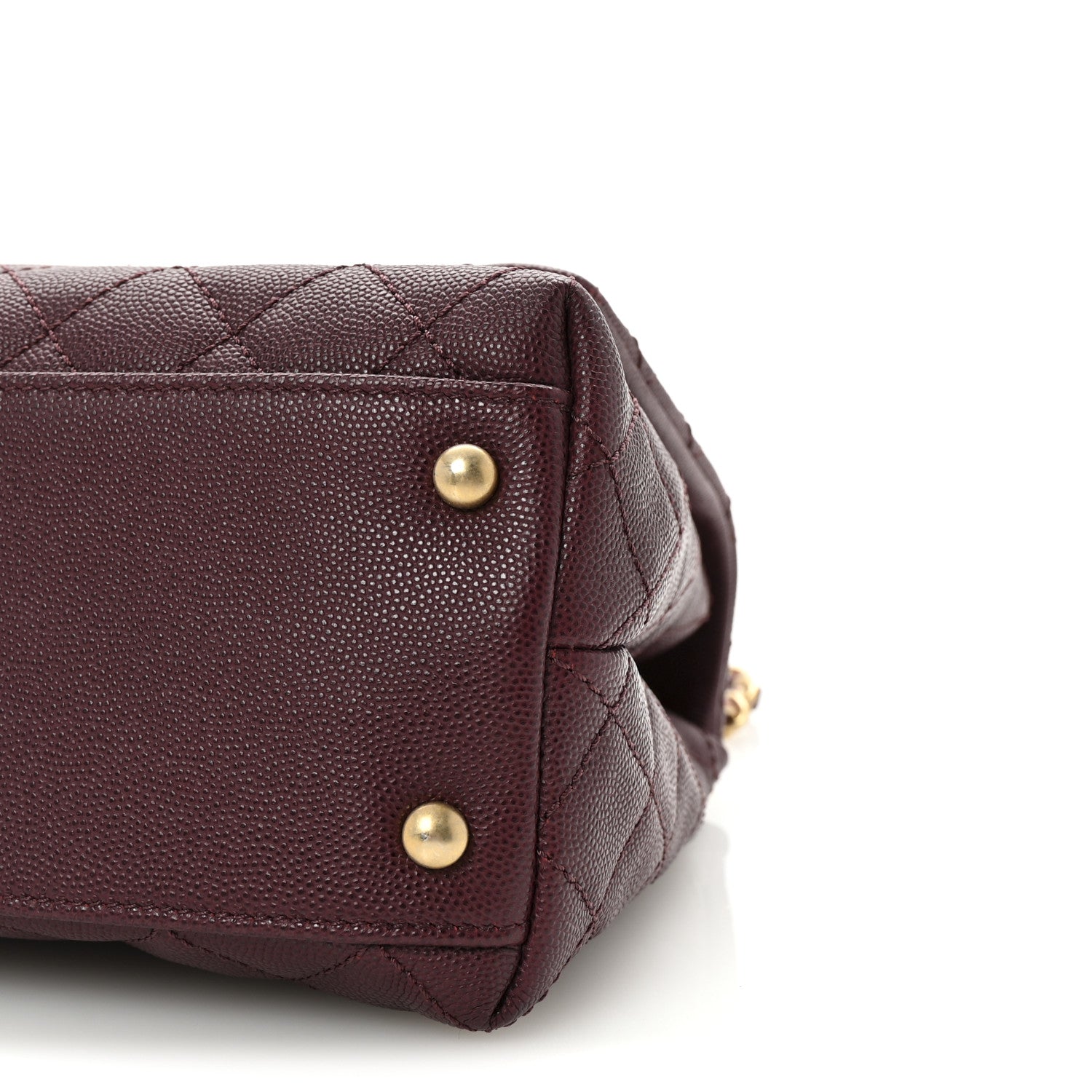 Chanel Caviar Lizard Quilted Small Coco Handle Flap Burgundy 10 of 10