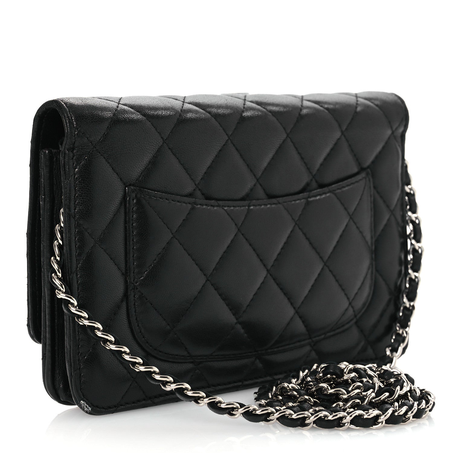 Chanel Lambskin Quilted Wallet On Chain WOC Black 3 of 16