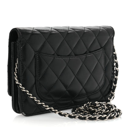 Chanel Lambskin Quilted Wallet On Chain WOC Black 3 of 16