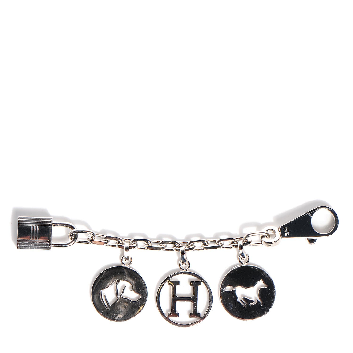 Hermes Palladium Breloque Bag Charm Silver 1 of 5