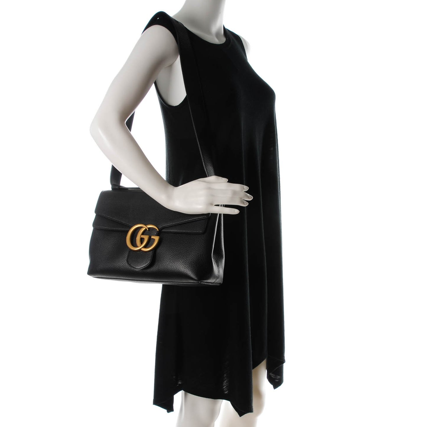 Cellarius Calfskin GG Marmont Shoulder Bag Black