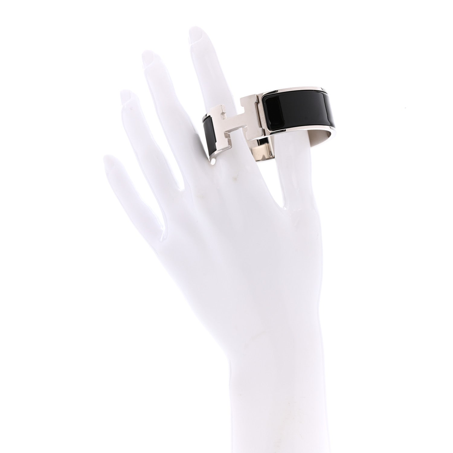 Hermes Enamel Wide Clic Clac H Bracelet PM Black 2 of 5