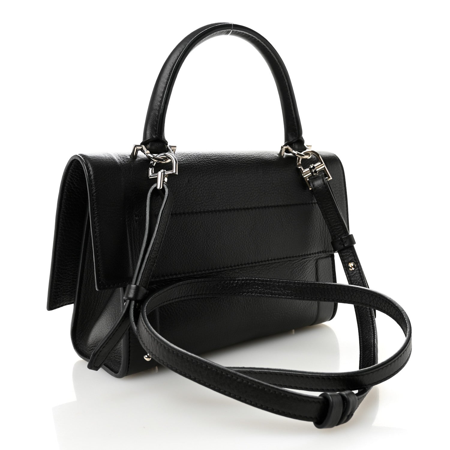 Givenchy Grained Calfskin Mini Shark Lock Satchel Black 3 of 10