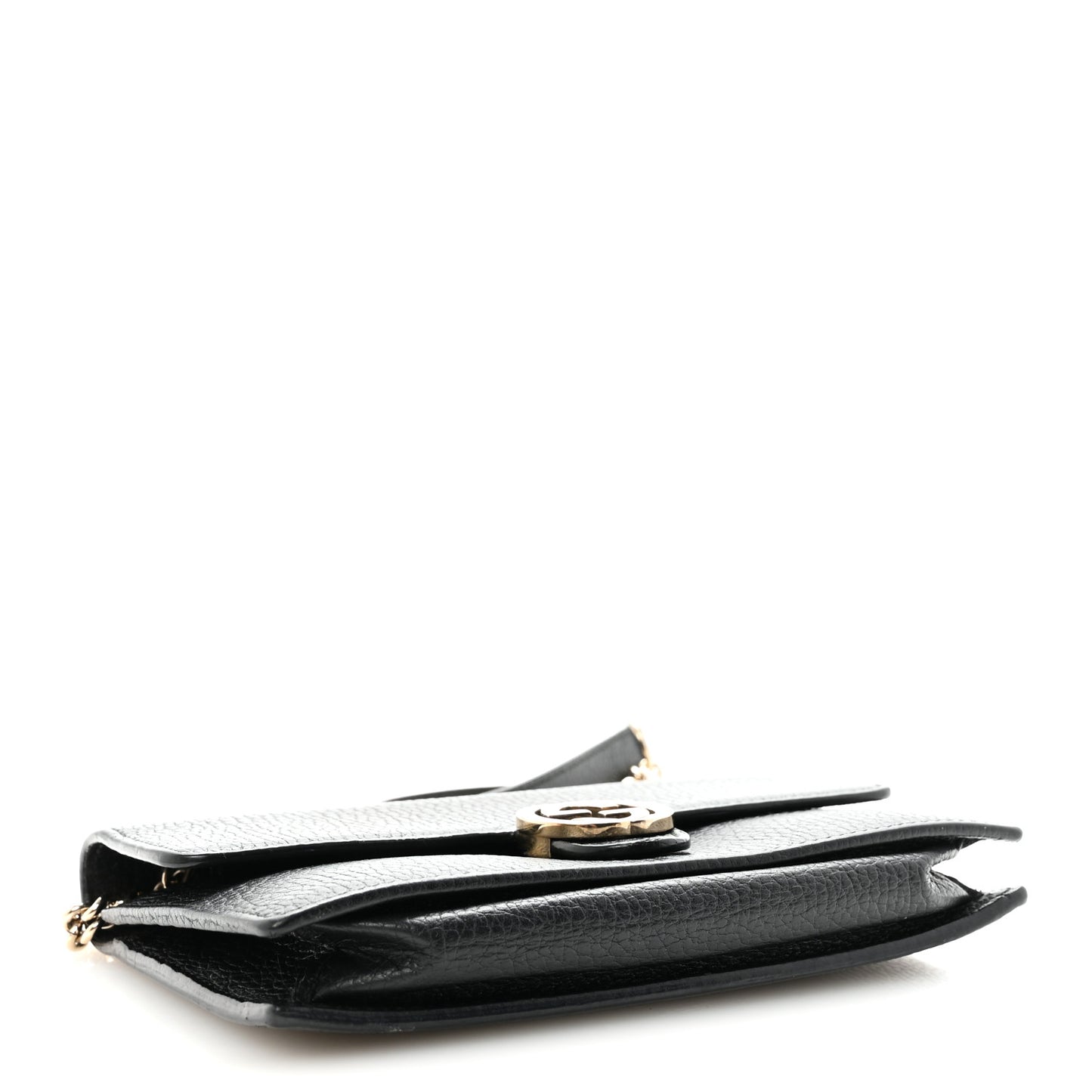 Dollar Calfskin Interlocking G Chain Wallet Black
