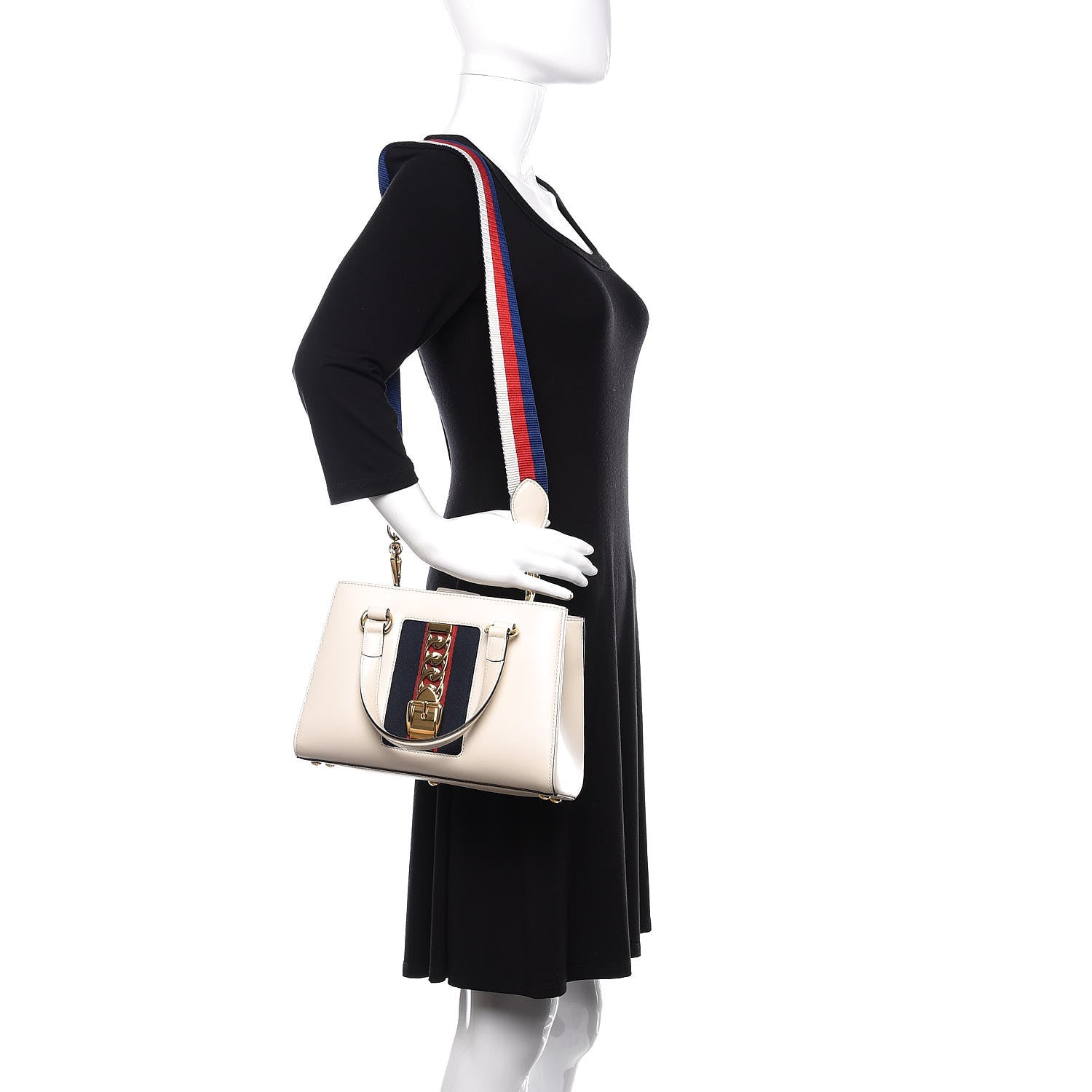 Gucci Calfskin Medium Sylvie Top Handle Tote White 2 of 11