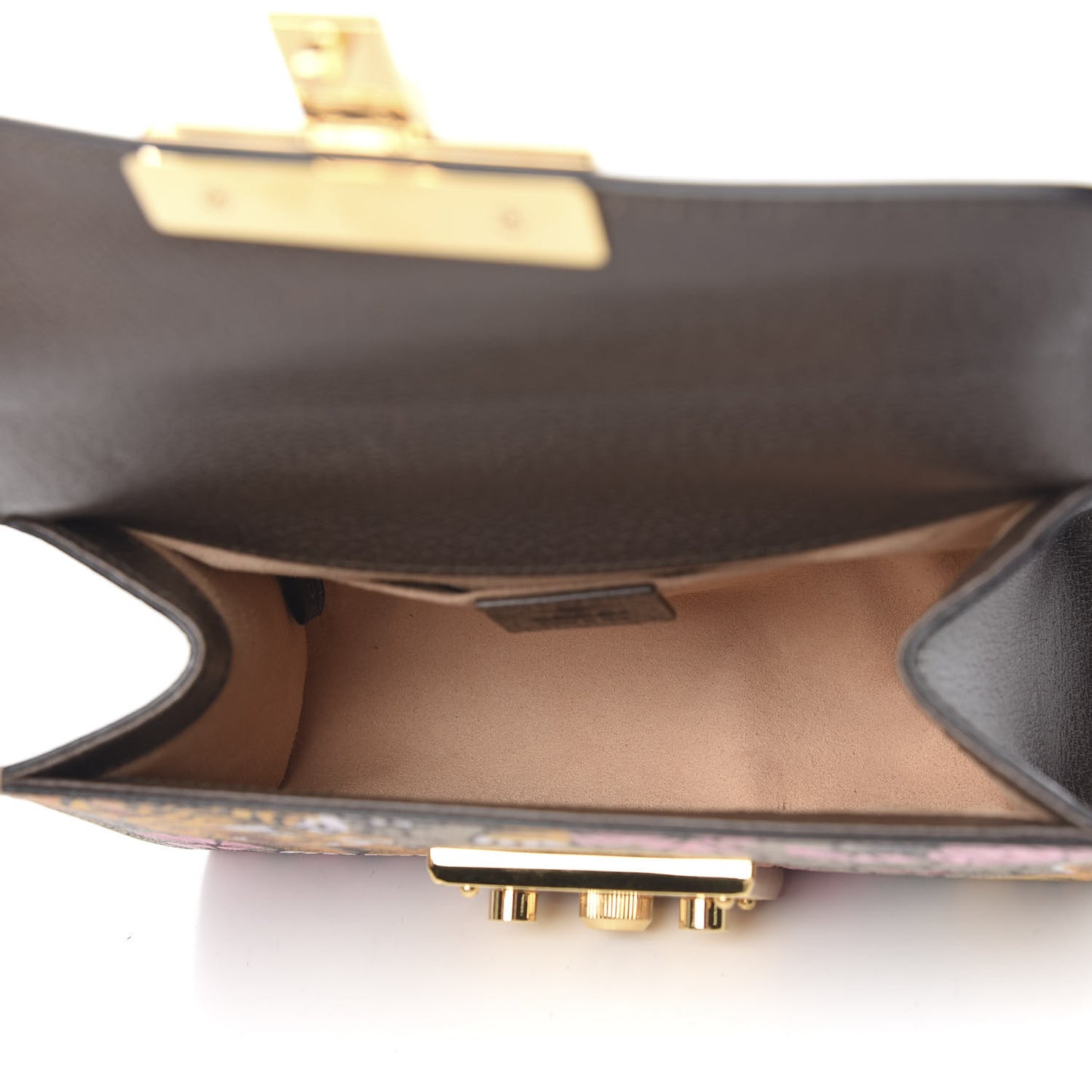 GG Supreme Monogram Bengal Small Padlock Shoulder Bag Beige Pink